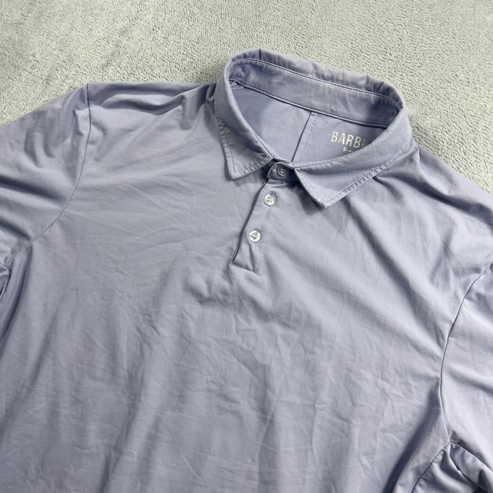 Barbell Apparel Mens Polo Shirt Large Light Purple Lavender Short Sleeve Stretch